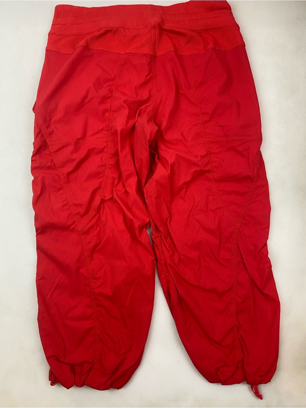 Lululemon Dance Studio Crop Pants Size 6 Red Ruched Athleisure - Picture 4 of 5